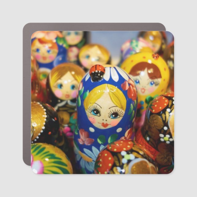 Russian Nesting Dolls Car Magnet (Front)