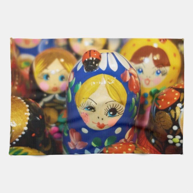 Russian Nesting Dolls Kitchen Towel (Horizontal)