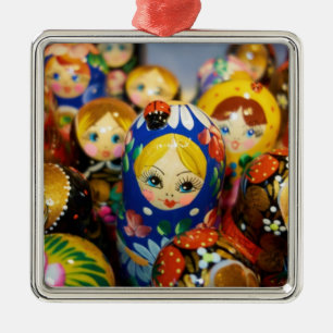 Russian Nesting Dolls Metal Ornament