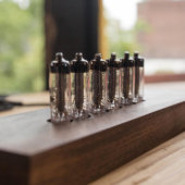 Russian Numitron Nixie Tube Clock - Solid Walnut (3/4)