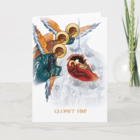 Russian Orthodox Christmas Card With Nativity Icon