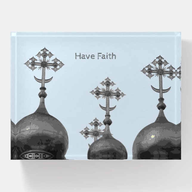 Russian Orthodox Church Onion Domes Religious Paperweight (Front)