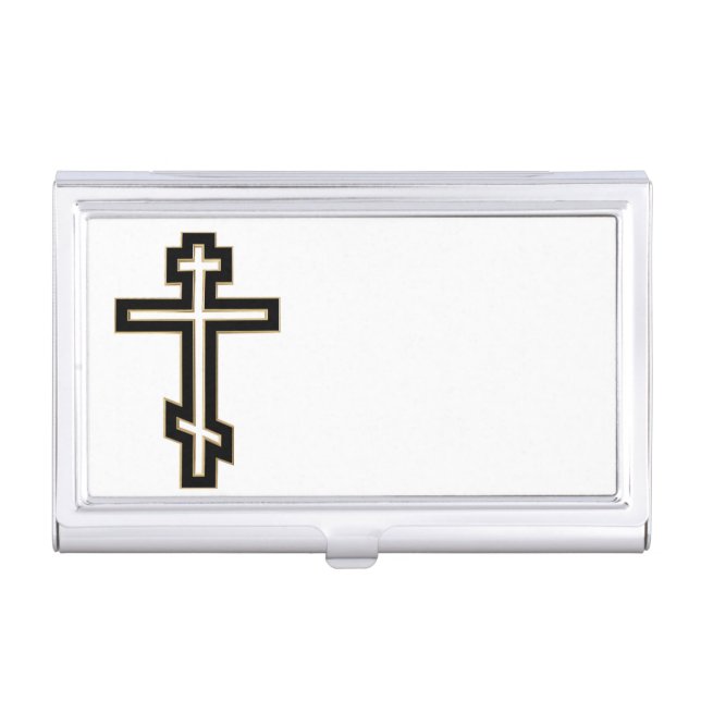 Russian orthodox cross business card holder (Front)