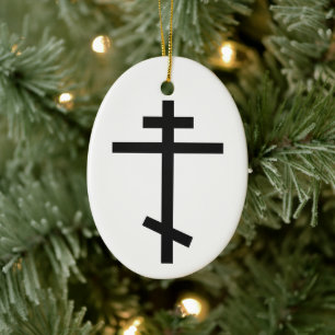 Russian Orthodox Cross Ceramic Ornament