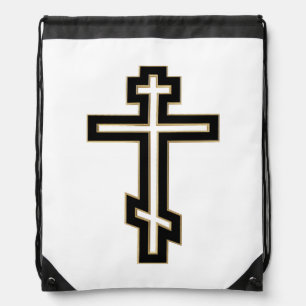 Russian orthodox cross drawstring bag