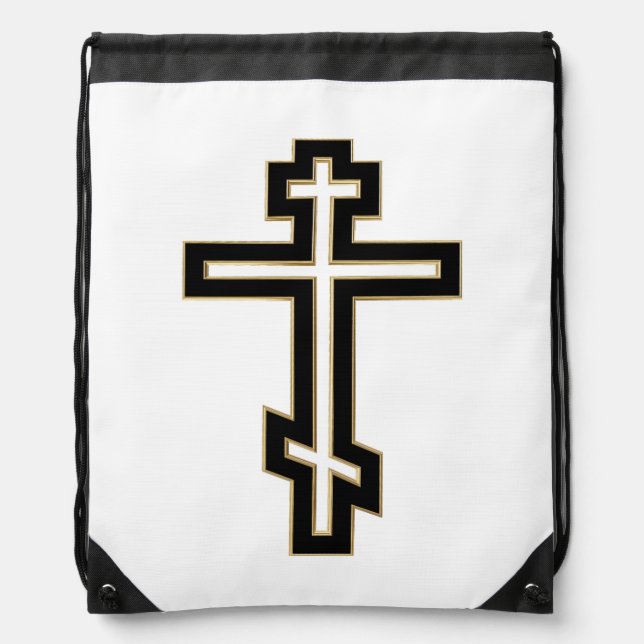 Russian orthodox cross drawstring bag (Front)
