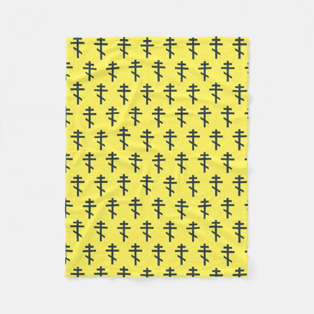 Russian Orthodox cross Fleece Blanket (Front)