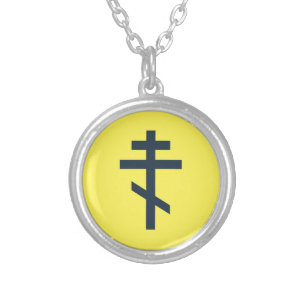 Russian Orthodox cross Silver Plated Necklace