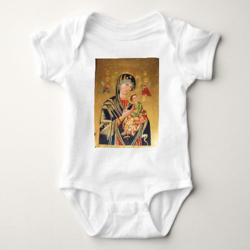 Russian Orthodox Icon _ Virgin Mary and baby Jesus Baby Bodysuit