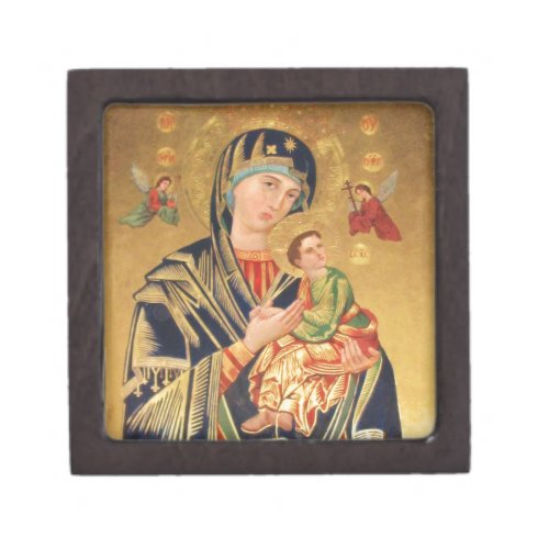 Russian Orthodox Icon _ Virgin Mary and baby Jesus Jewelry Box