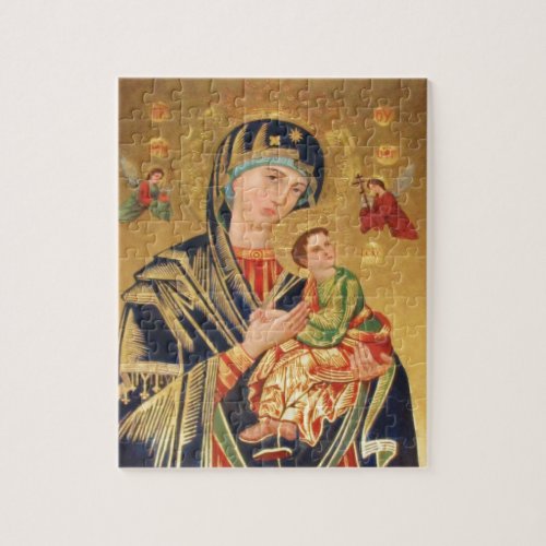 Russian Orthodox Icon _ Virgin Mary and baby Jesus Jigsaw Puzzle