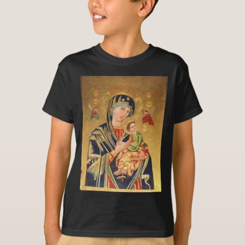 Russian Orthodox Icon _ Virgin Mary and baby Jesus T_Shirt