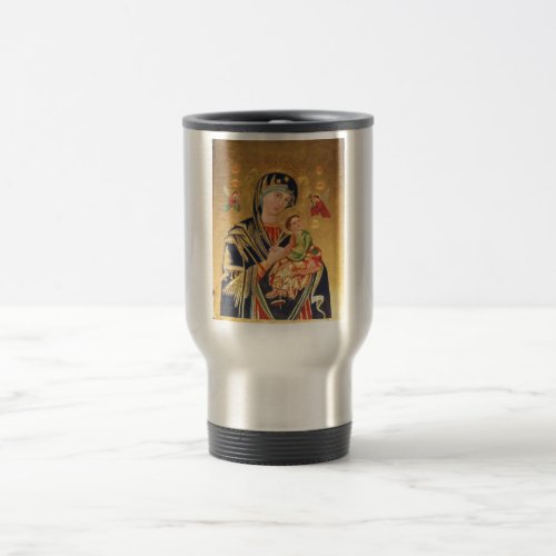 Russian Orthodox Icon _ Virgin Mary and baby Jesus Travel Mug
