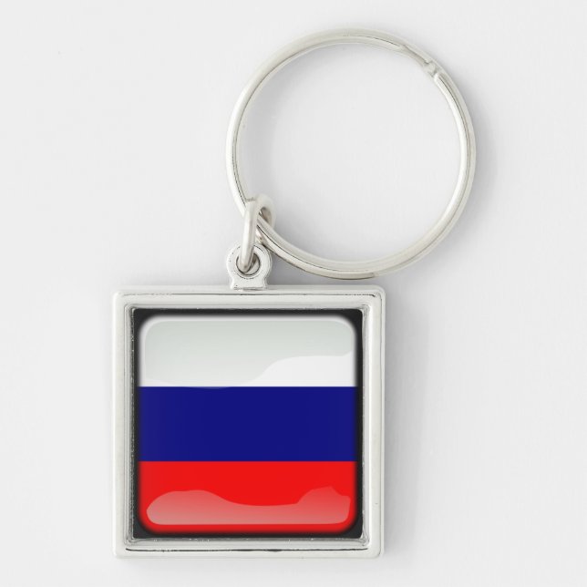Russian polished flag keychain (Front)