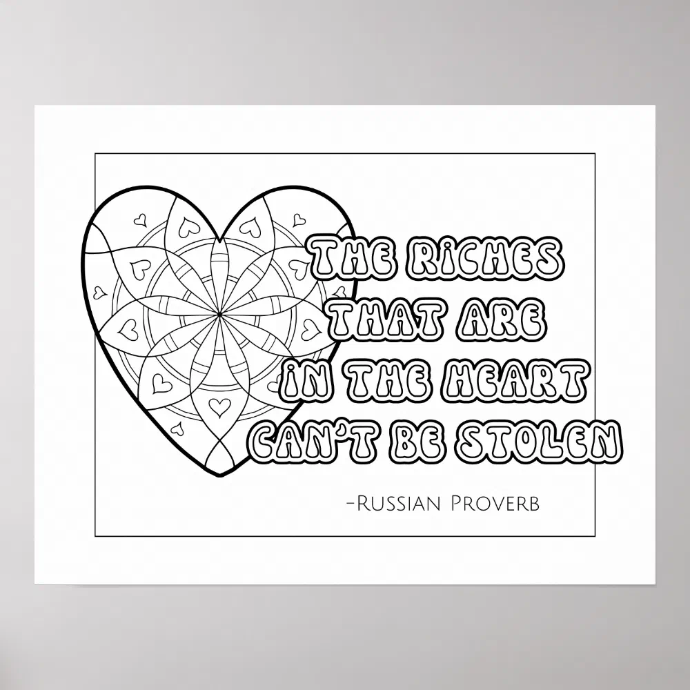 Russian Proverb Coloring Poster