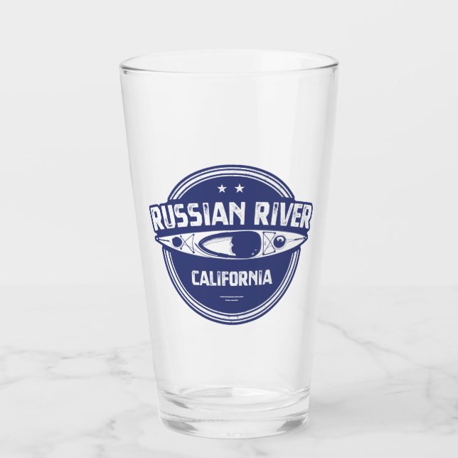 Russian River California Kayaking Glass (Front)