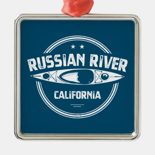 Russian River California Kayaking Metal Ornament