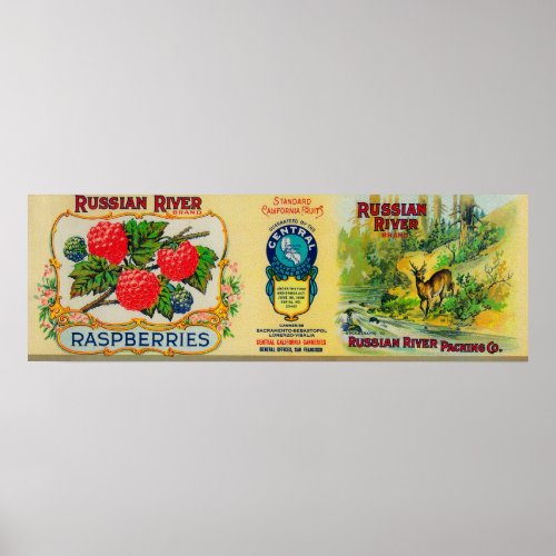 Russian River Raspberry Label Poster
