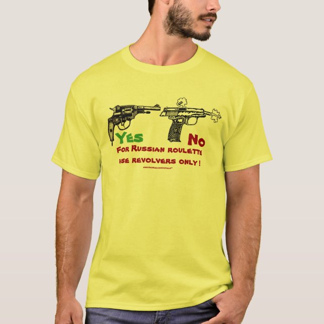 Russian roulette funny t-shirt design (Front)