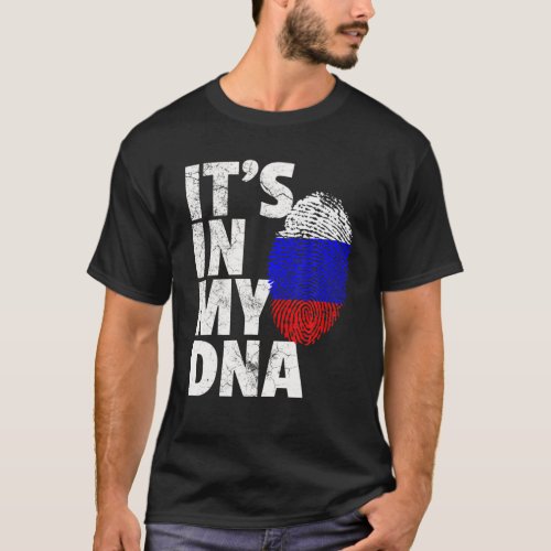 Russian Russia Flag ITs IN MY DNA Christmas Gift T_Shirt