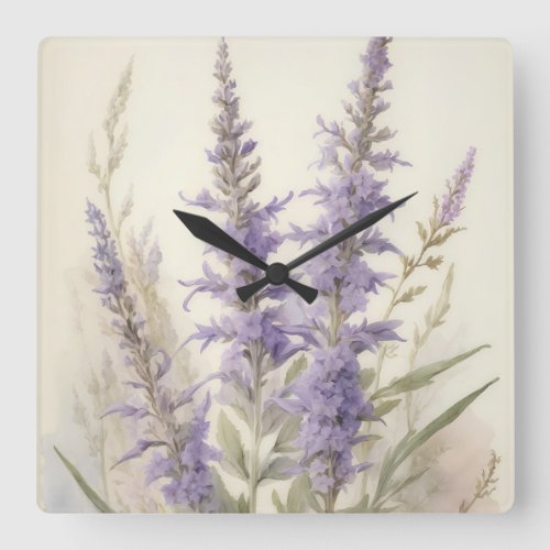 Russian Sage Square Wall Clock