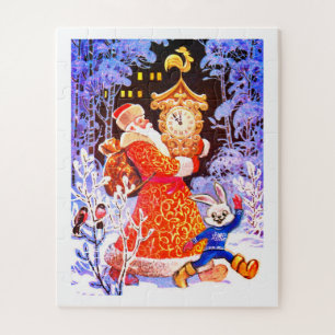 Russian Santa festive art Jigsaw Puzzle