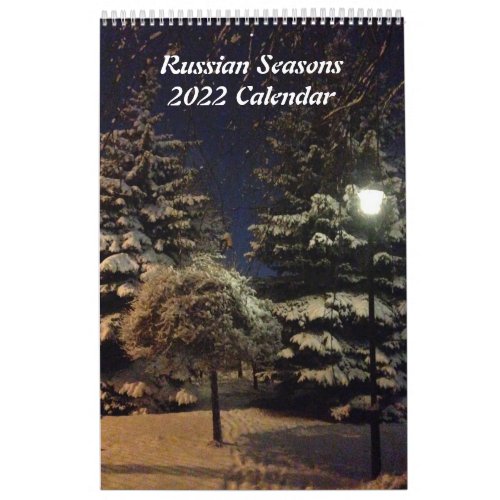 Russian Seasons Single Page Small Calendar White Calendar