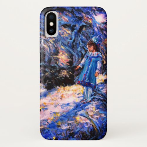 Russian Snow Maiden Snegurochka in winter woods iPhone XS Case