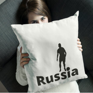 Russian soccer throw pillow