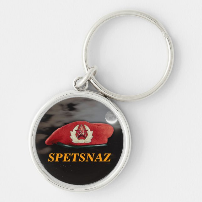 Russian Spetsnaz special forces beret badge vets K Keychain (Front)