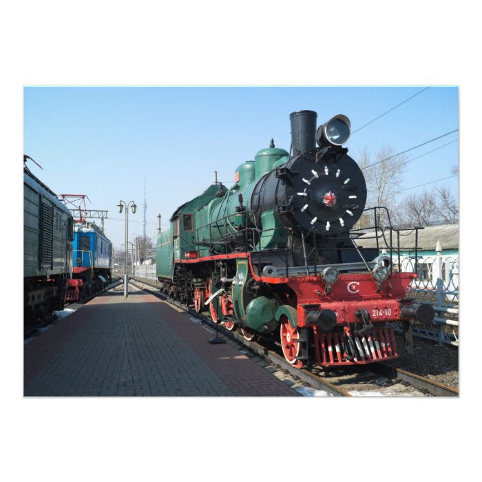 Russian steam locomotive SU214 10. Built in 1938 Custom Invites