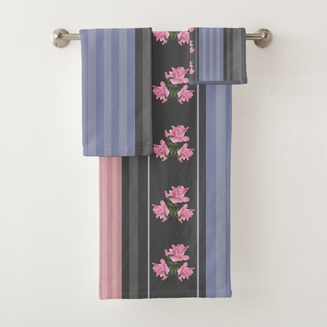 Russian, striped , patchwork bath towel set (Insitu)