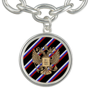 Russian stripes flag charm bracelet