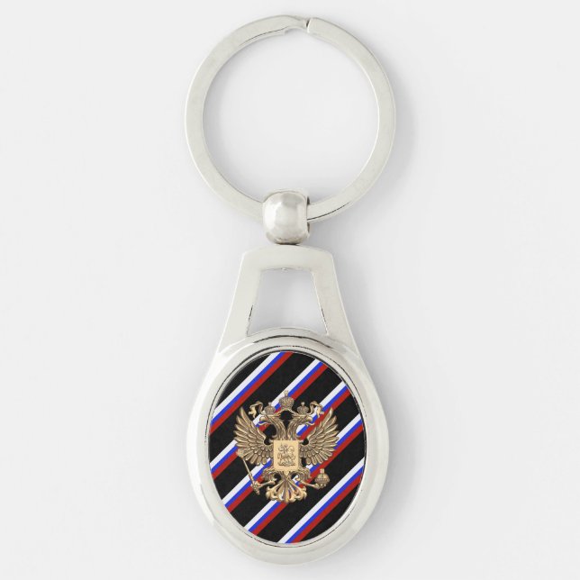Russian stripes flag keychain (Front)