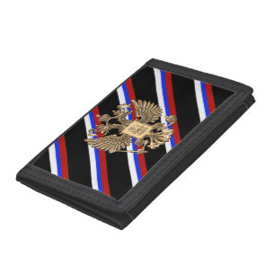 Russian stripes flag trifold wallet