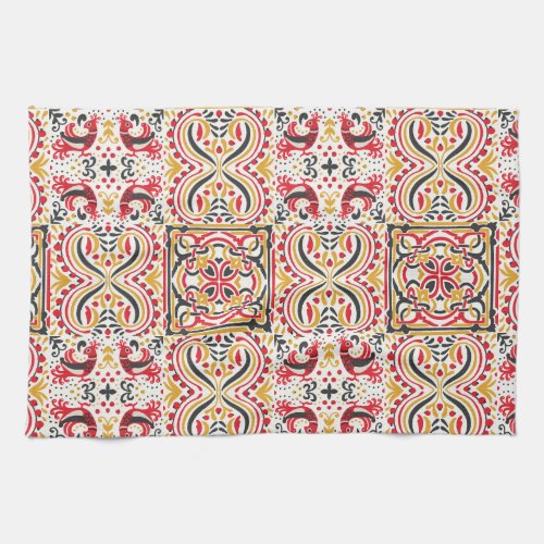 Russian style boho chic pattern  kitchen towel