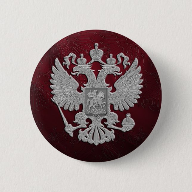 Russian symbol red flag pinback button (Front)