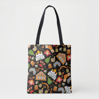 Russian Symbols: Colored Vintage Pattern. Tote Bag