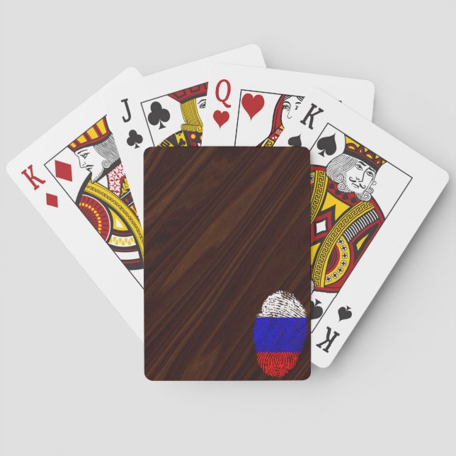 Russian touch fingerprint flag poker cards (Back)