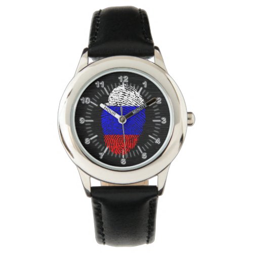 Russian touch fingerprint flag watch