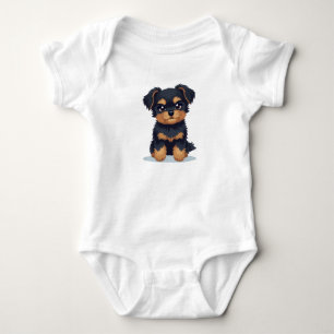 Russian Toy Long Hair Black & Tan Dog Lover T-Shir Baby Bodysuit