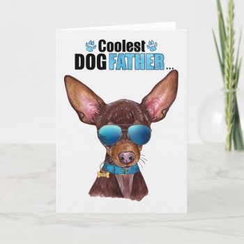 Russian Toy Terrier Dog Coolest Dad Father's Day Holiday Card by PAWSitivelyPETs at Zazzle