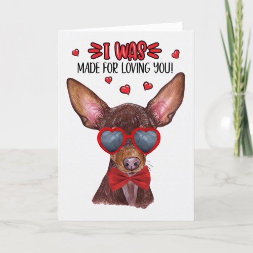 Russian Toy Terrier Dog Loving You Valentine Holiday Card