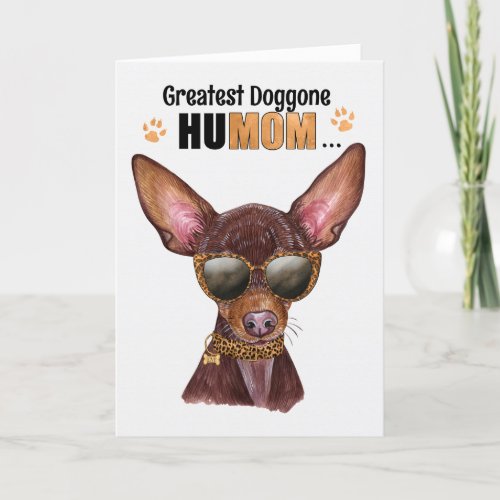 Russian Toy Terrier Greatest HuMOM Mothers Day Holiday Card