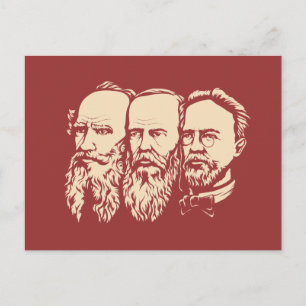 Russian Troika: Tolstoy, Dostoevsky, Chekhov Postcard