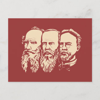 Russian Troika: Tolstoy, Dostoevsky, Chekhov Postcard