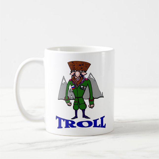 Russian Troll Cartoon Coffee Coffee Mug (Left)