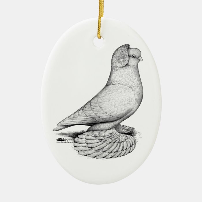 Russian Tumbler Pigeon Christmas Tree Ornament