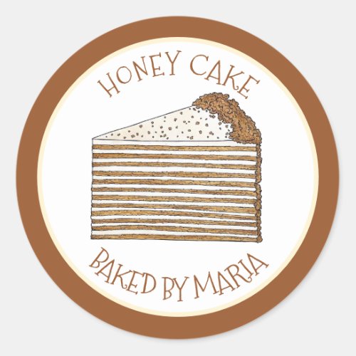 Russian Ukrainian Honey Cake Bakery Pastry Chef Classic Round Sticker