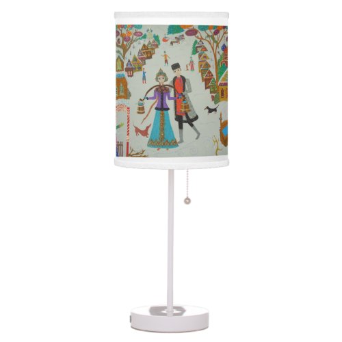 Russian Village in Winter Table Lamp